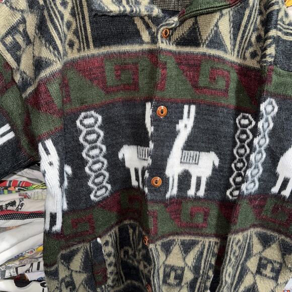 Vintage Rumiñahui Wool Jacket W/ Geometric Pattern Size Xl - Picture 2 of 5